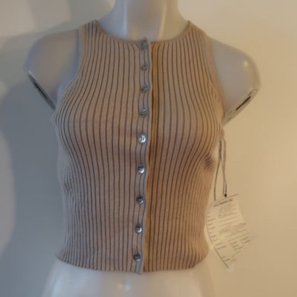 Calvin Klein Jeans Tan Ribbed Tank Top - Picture 2 of 6